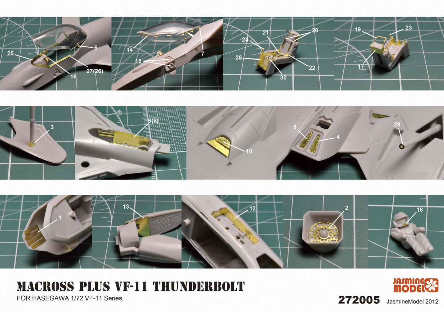 272005 PE upgrade parts for Hasegawa 1/72 MACROSS PLUS VF-11 THUNDERBOLT