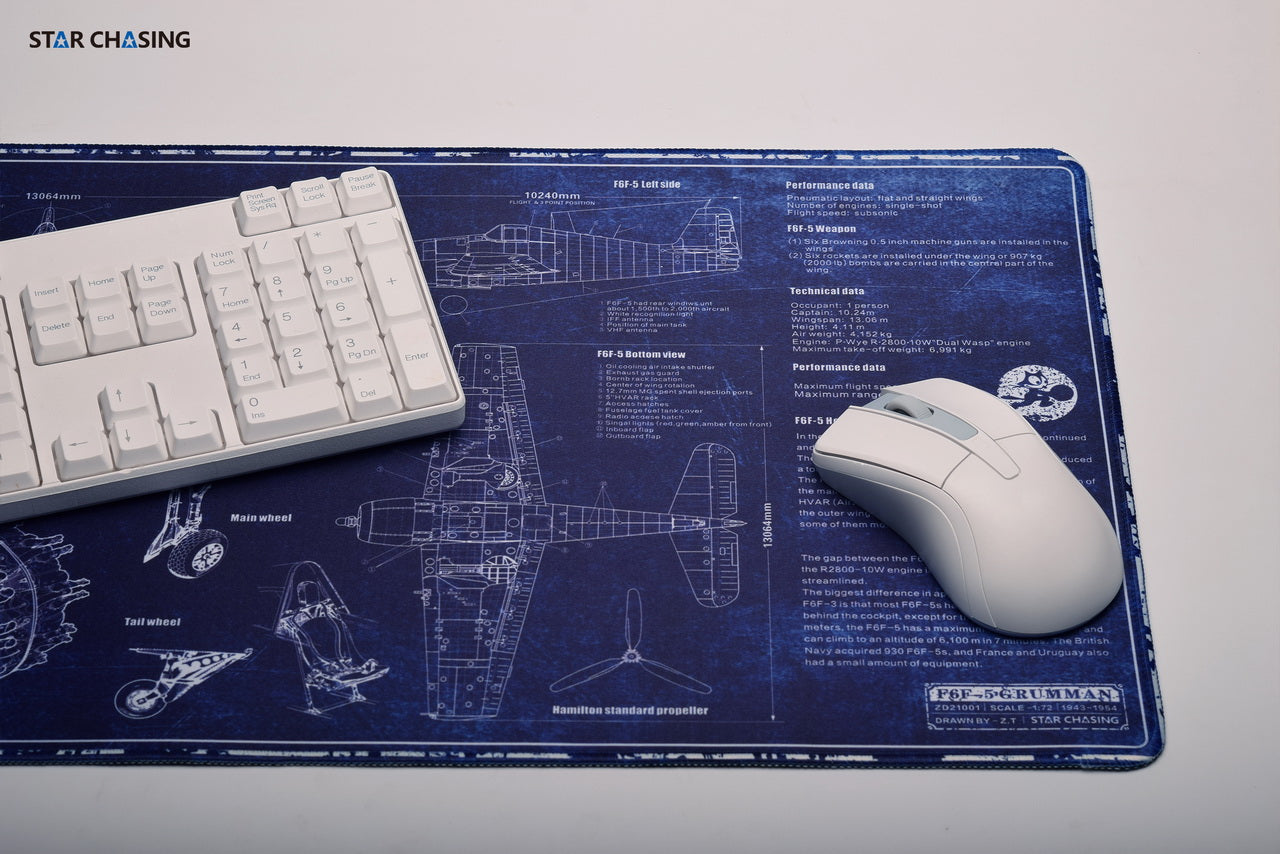 ZD21001 Gaming Mouse Pad Mat Office Large Non-Slip 800x300X3 mm WWII F6F-5