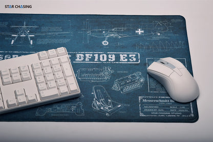 ZD21002 Gaming Mouse Pad Mat Office Large Non-Slip 800x300X3 mm WWII Bf-109E3