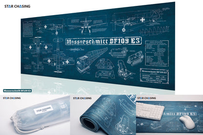 ZD21002 Gaming Mouse Pad Mat Office Large Non-Slip 800x300X3 mm WWII Bf-109E3