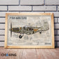 ZS110093Q WWII Military Aviation Art Print P-51D Mustang Cutaway Drawing (Color Fading)