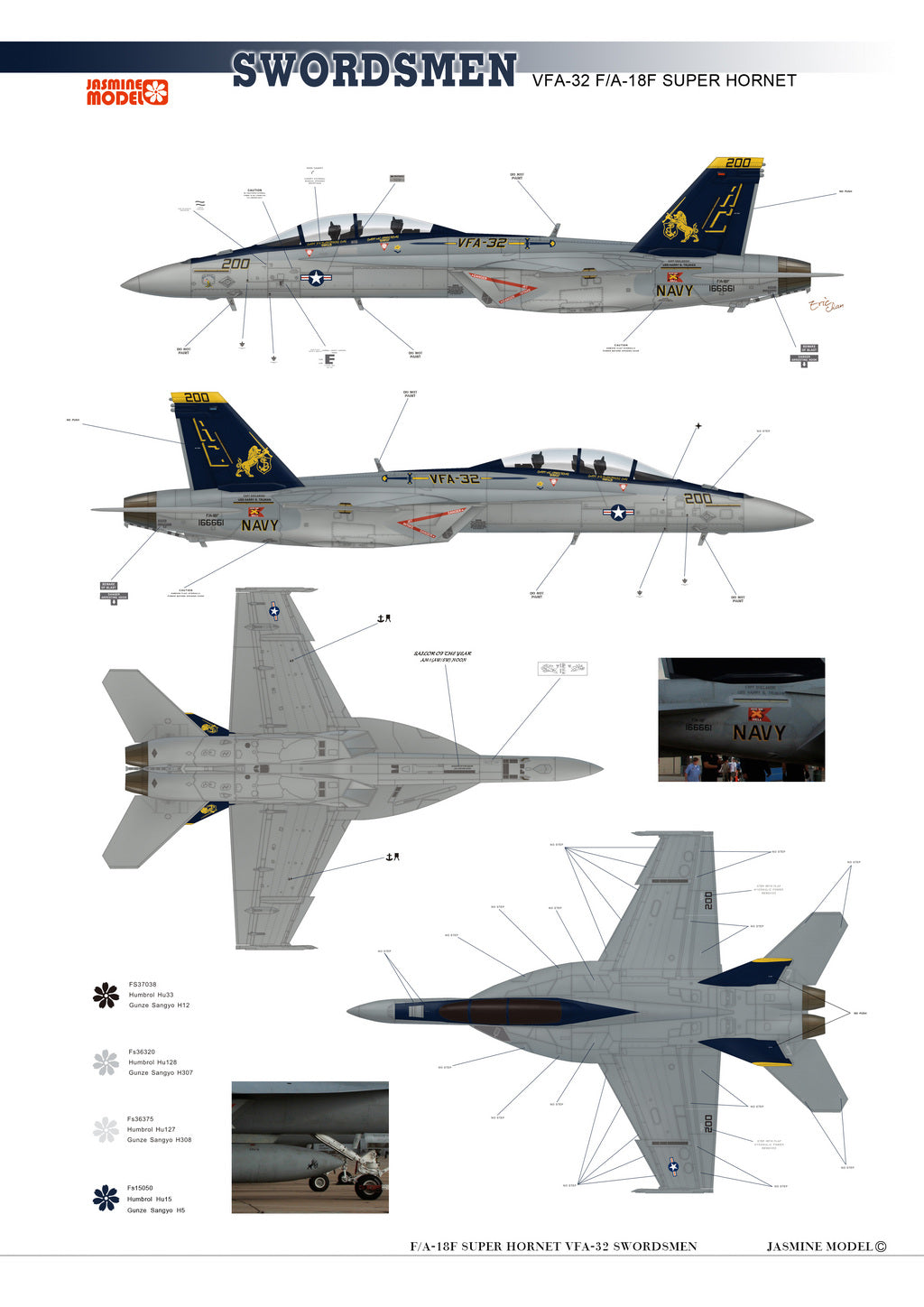 148004 Model Decals for 1/48 US Navy F/A-18F VFA-32 Swordsmen